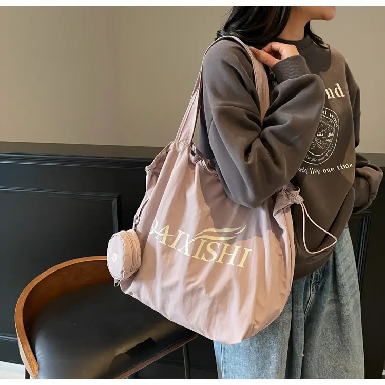 Women Canvas Shoulder Bag Pink Orange Large Capacity — feature 45
