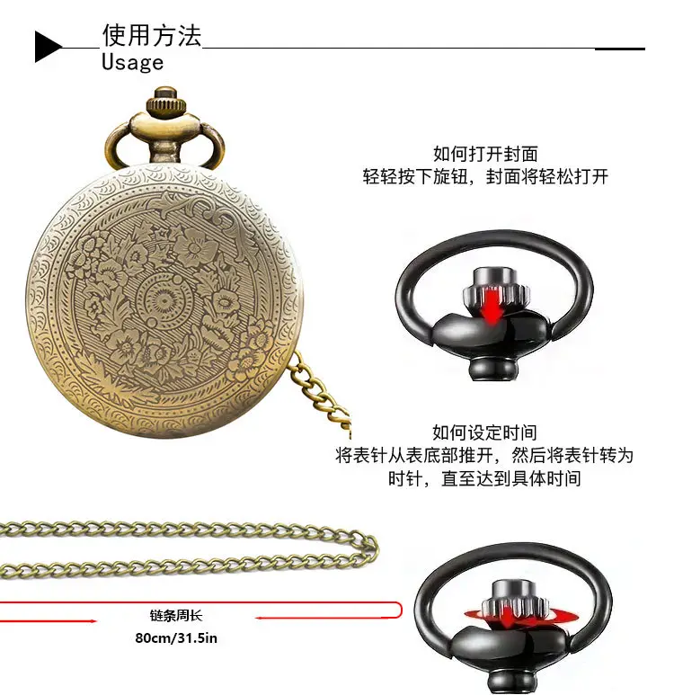 934 Digital Flip Cover Pocket Watch for Men Women — feature 14