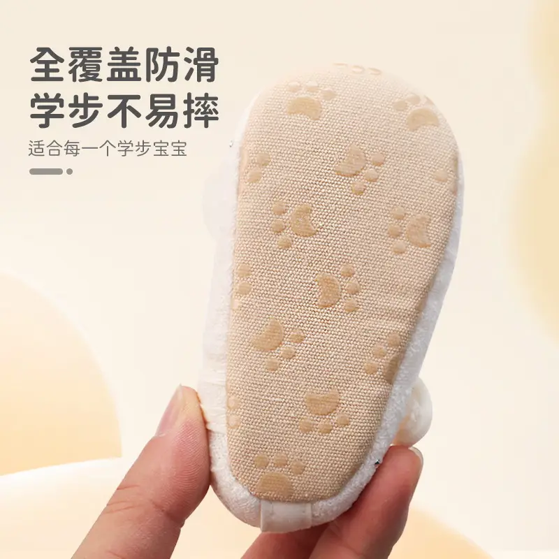 Spring and Autumn Non-Slip Bowknot Pure White Floor Socks for Baby Girls, Newborn Floor Shoes, Infant Soft-Soled Walking Shoes