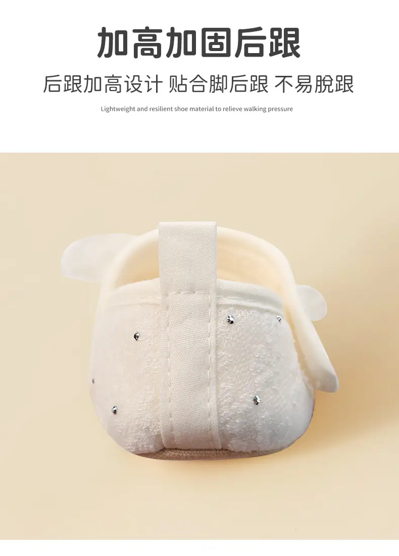 Spring and Autumn Non-Slip Bowknot Pure White Floor Socks for Baby Girls, Newborn Floor Shoes, Infant Soft-Soled Walking Shoes — feature 7