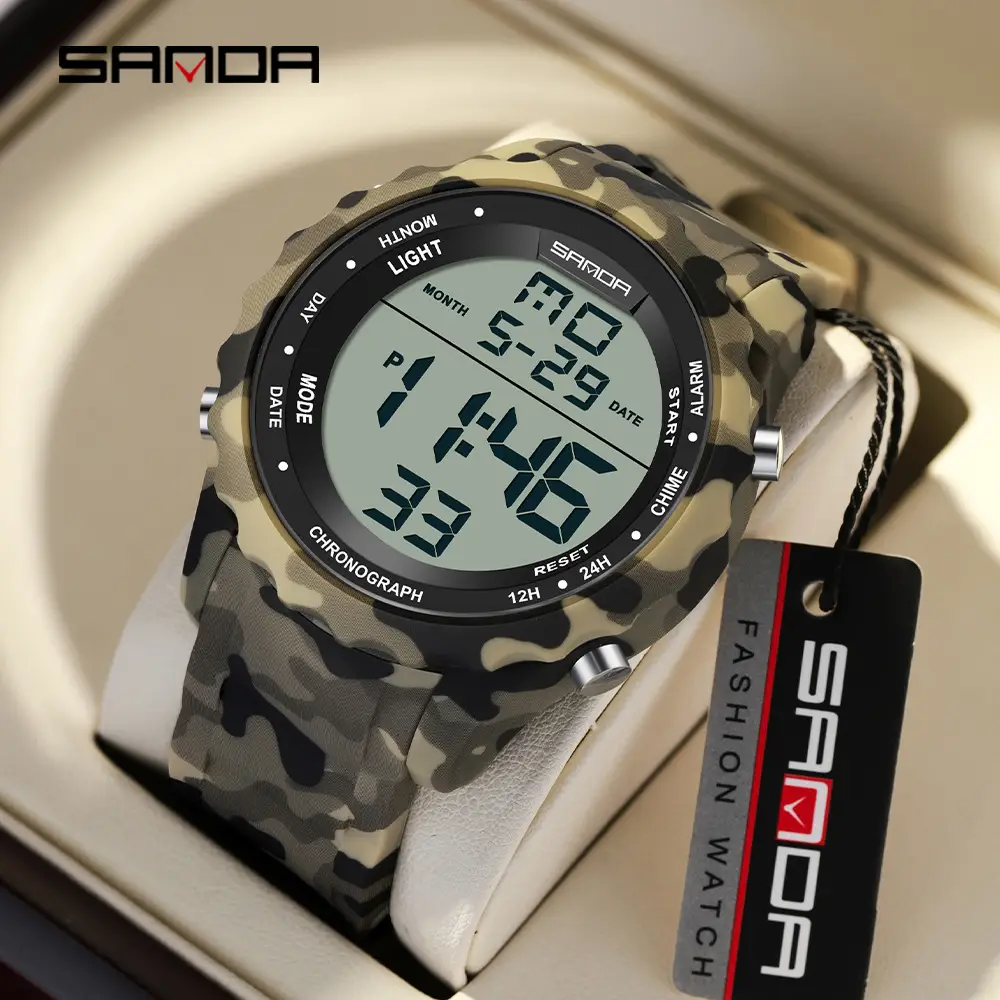 Sanda Outdoor Camouflage Digital Watch 7:38 - Image 10