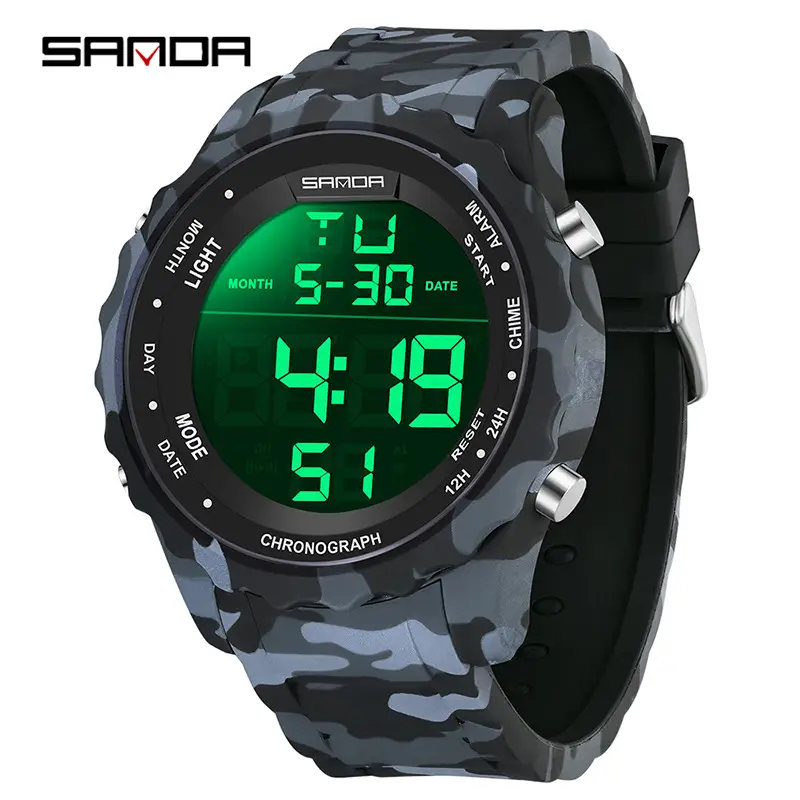 Sanda Outdoor Camouflage Digital Watch 7:38 - Image 12