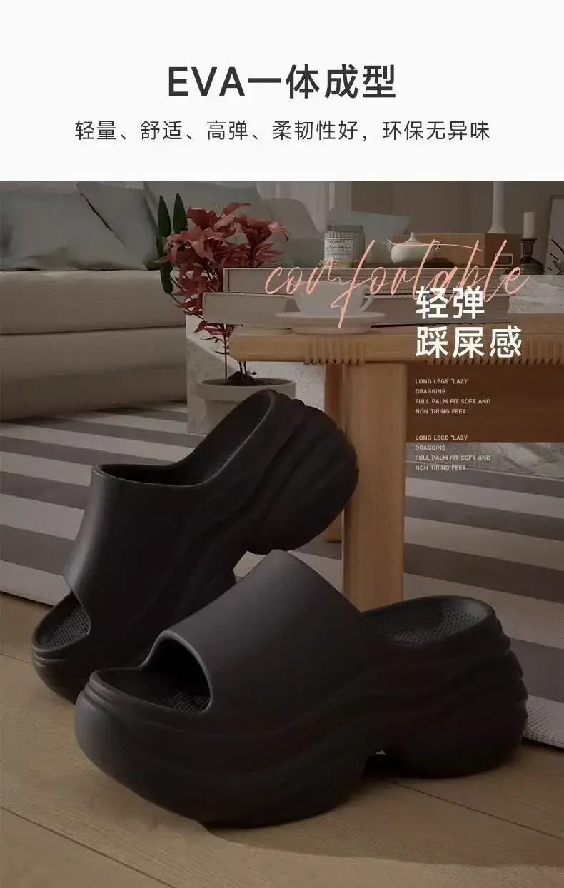 Women's Black EVA Thick Heel Sandals 8.0cm — feature 30
