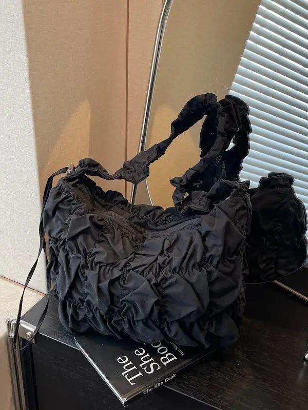 Red Ruffled Crossbody Bag for Women 2025 - Image 8