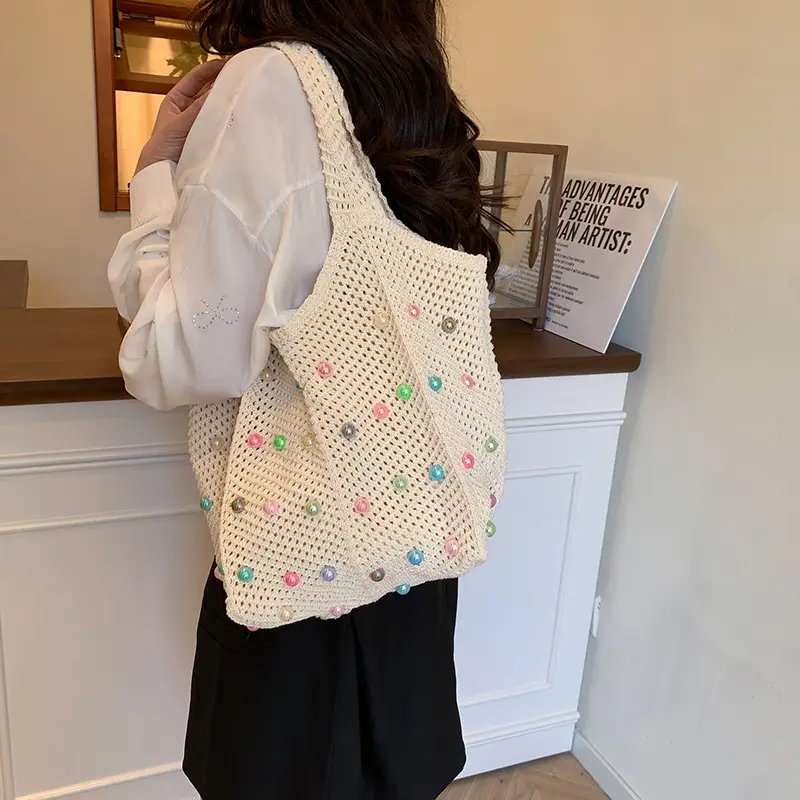 Women's Colorful Woven Tote Bag Large Capacity — feature 15