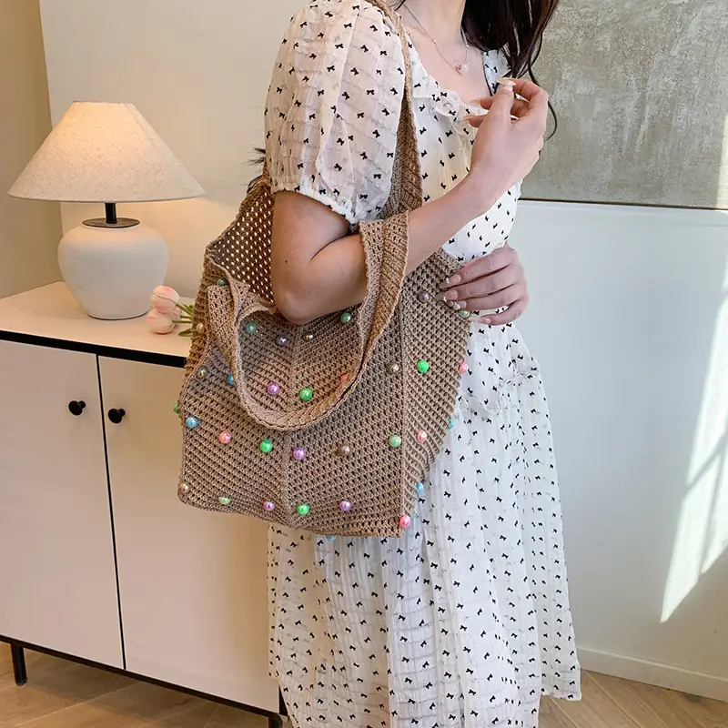 Women's Colorful Woven Tote Bag Large Capacity — feature 24