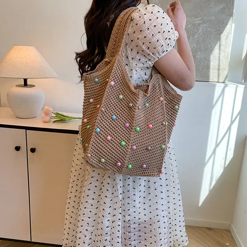 Women's Colorful Woven Tote Bag Large Capacity — feature 26