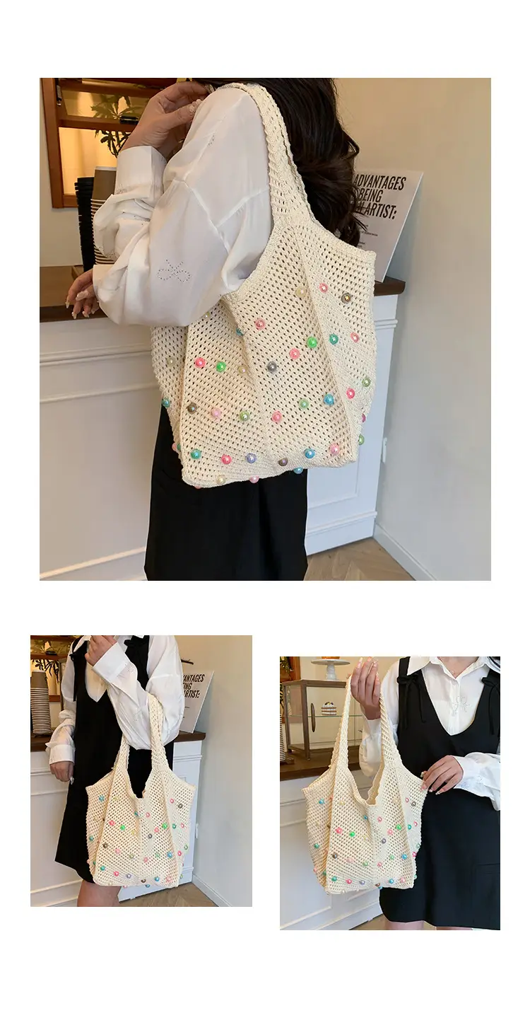 Women's Colorful Woven Tote Bag Large Capacity — feature 8