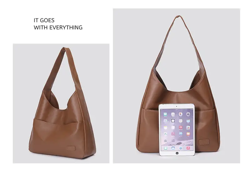 Brown Vintage Large Capacity Shoulder Bag for Women — feature 4