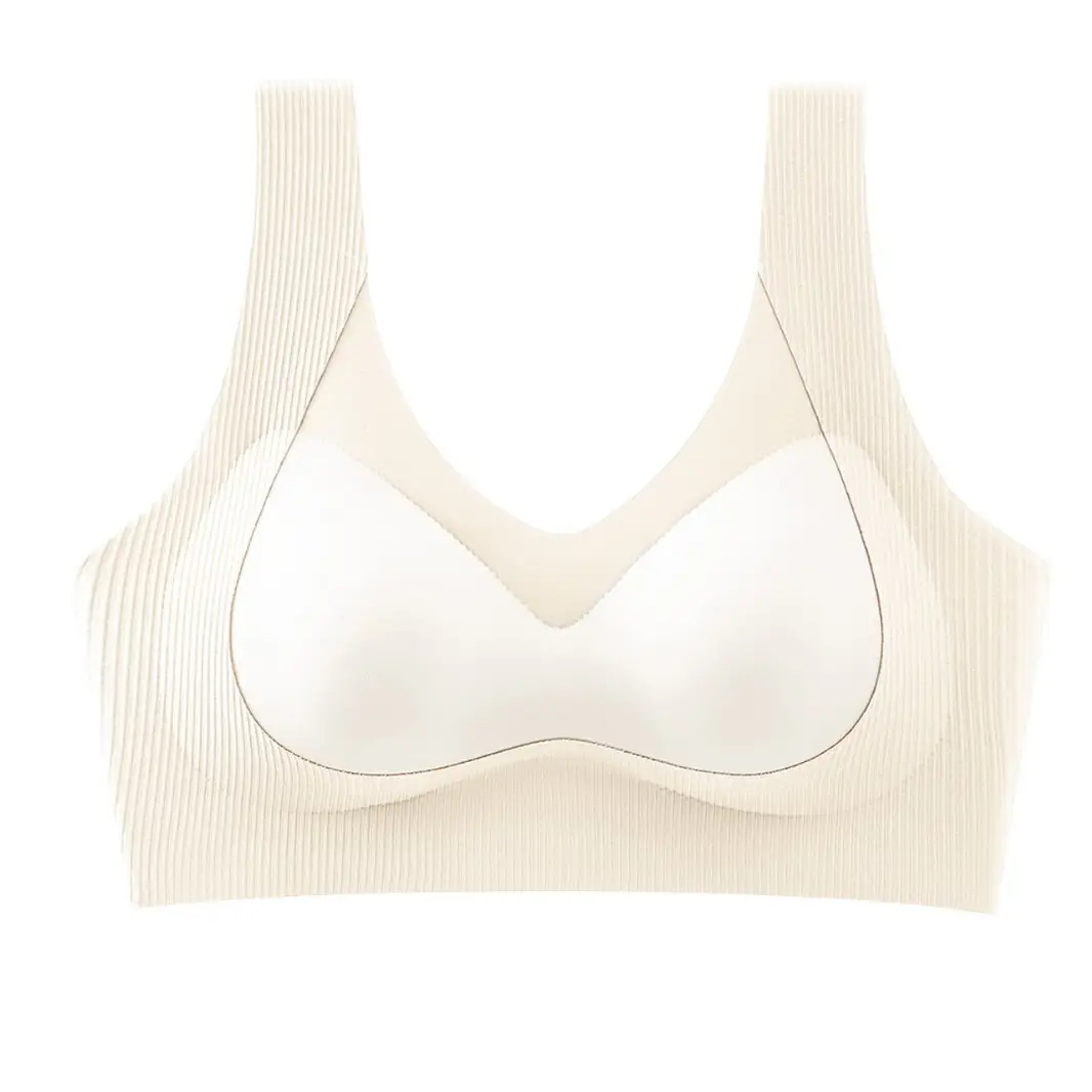 One-piece Vest Traceless Underwear Women's Pull-up Anti-sagging Small Chest Thickened Non-rims Sports Comfortable Bra