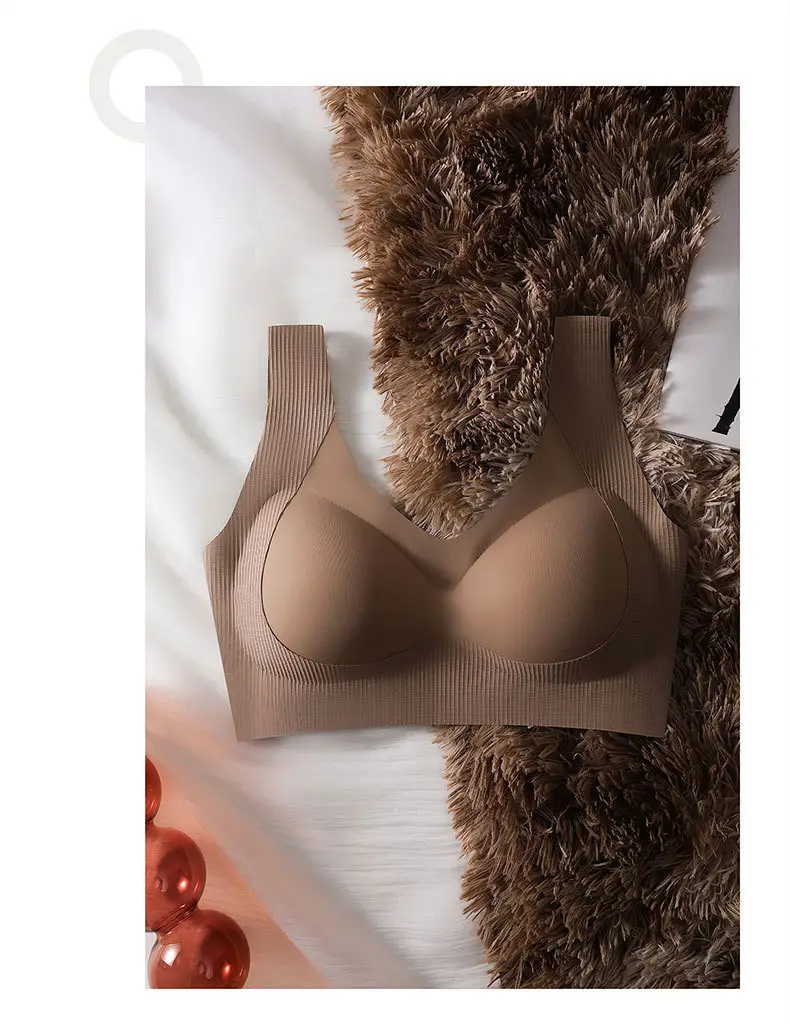 One-piece Vest Traceless Underwear Women's Pull-up Anti-sagging Small Chest Thickened Non-rims Sports Comfortable Bra — feature 28
