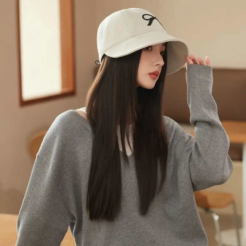 Korean Style Drawstring Bow Hat Large Bristle - Image 2