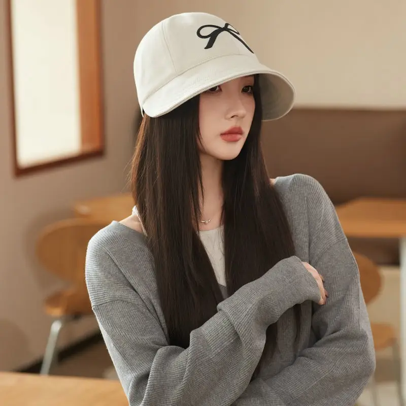 Korean Style Drawstring Bow Hat Large Bristle - Image 4