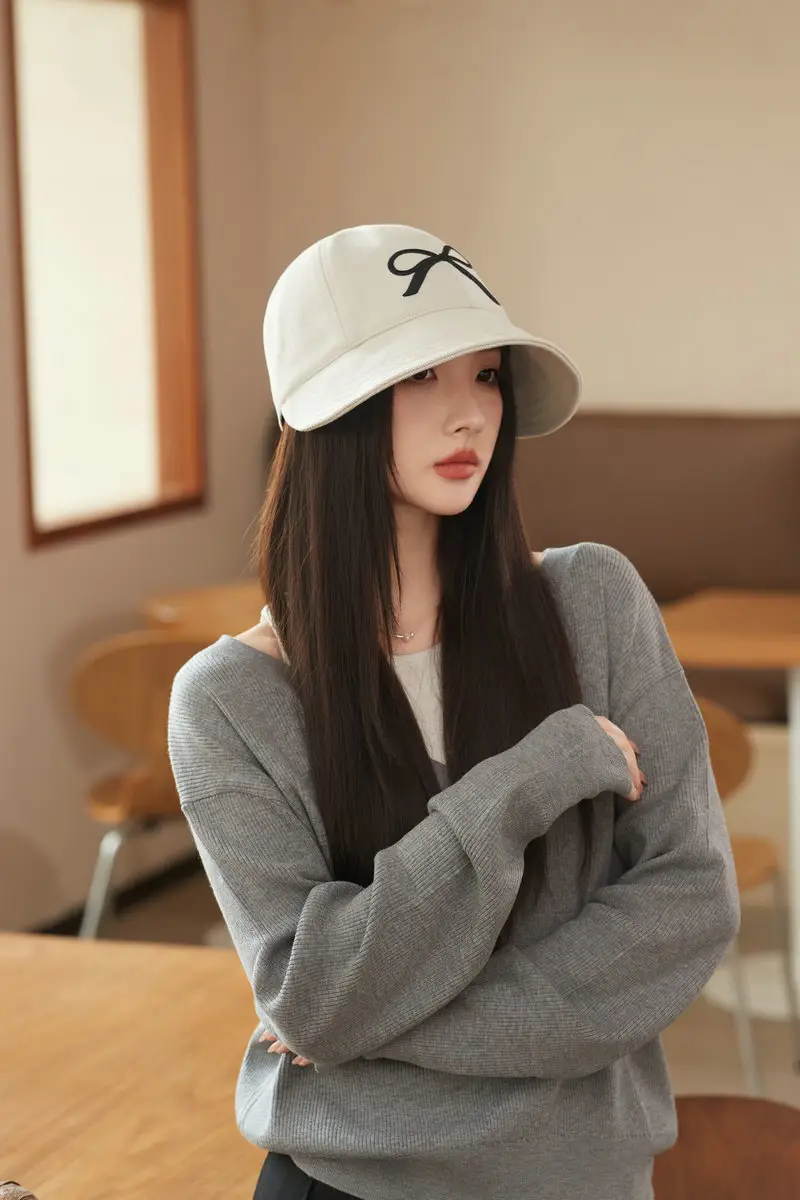 Korean Style Drawstring Bow Hat Large Bristle — feature 4
