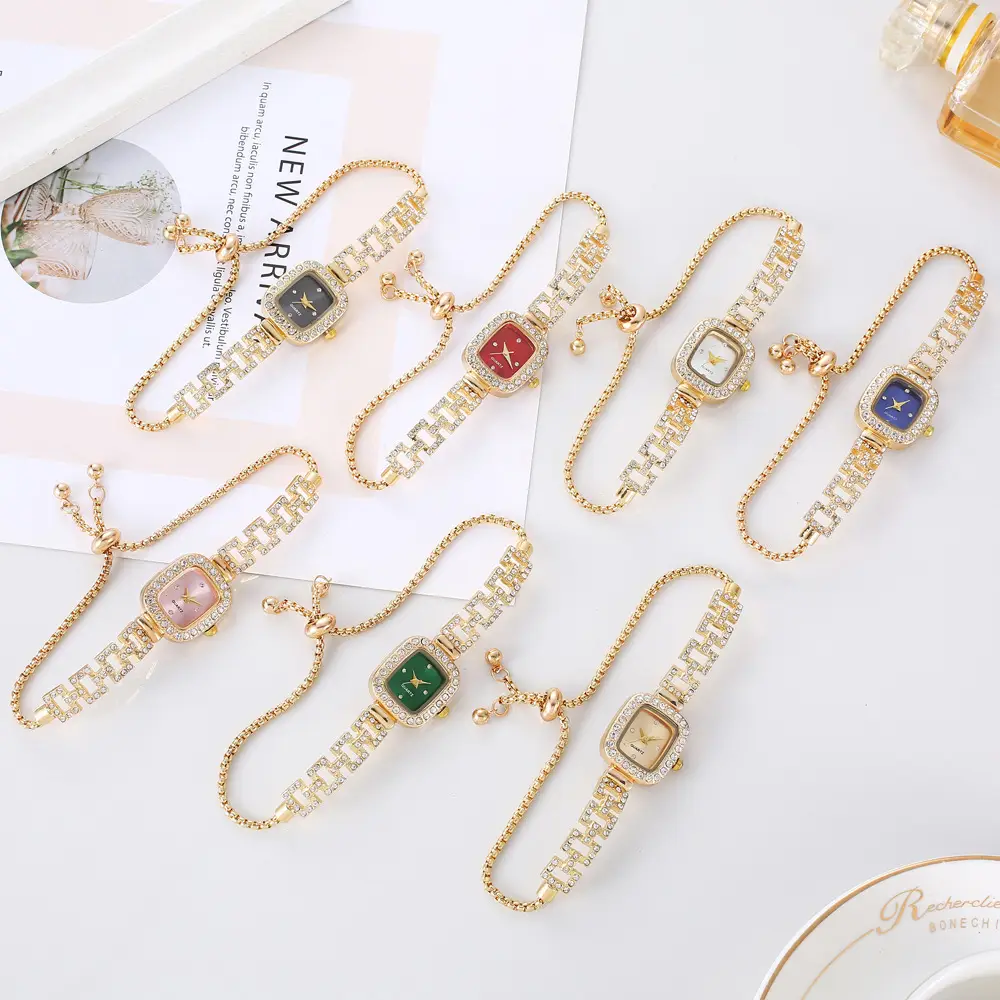 Foreign Trade Explosions Bracelet Diamond Quartz Decoration Watch Fashion Exquisite High Square Watch Live Selling Wholesale - Image 11