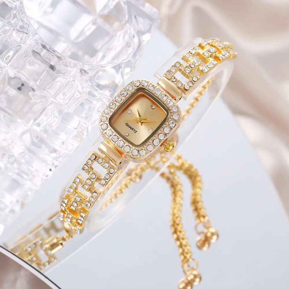 Foreign Trade Explosions Bracelet Diamond Quartz Decoration Watch Fashion Exquisite High Square Watch Live Selling Wholesale - Image 12