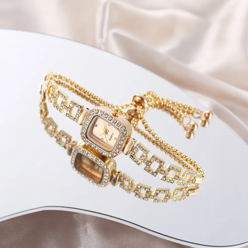 Foreign Trade Explosions Bracelet Diamond Quartz Decoration Watch Fashion Exquisite High Square Watch Live Selling Wholesale — feature 2