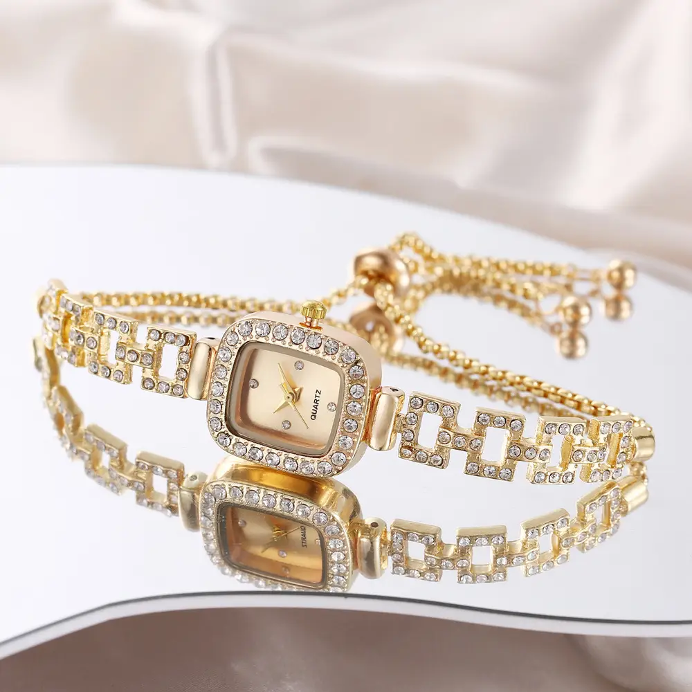 Foreign Trade Explosions Bracelet Diamond Quartz Decoration Watch Fashion Exquisite High Square Watch Live Selling Wholesale — feature 3