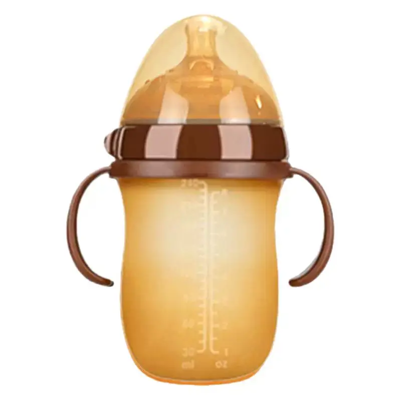 Baby Silicone Bottle Newborn Baby Weaning Artifact Liquid Silicone with Straw Breast Milk Real Feeling Bottle Cross-Border