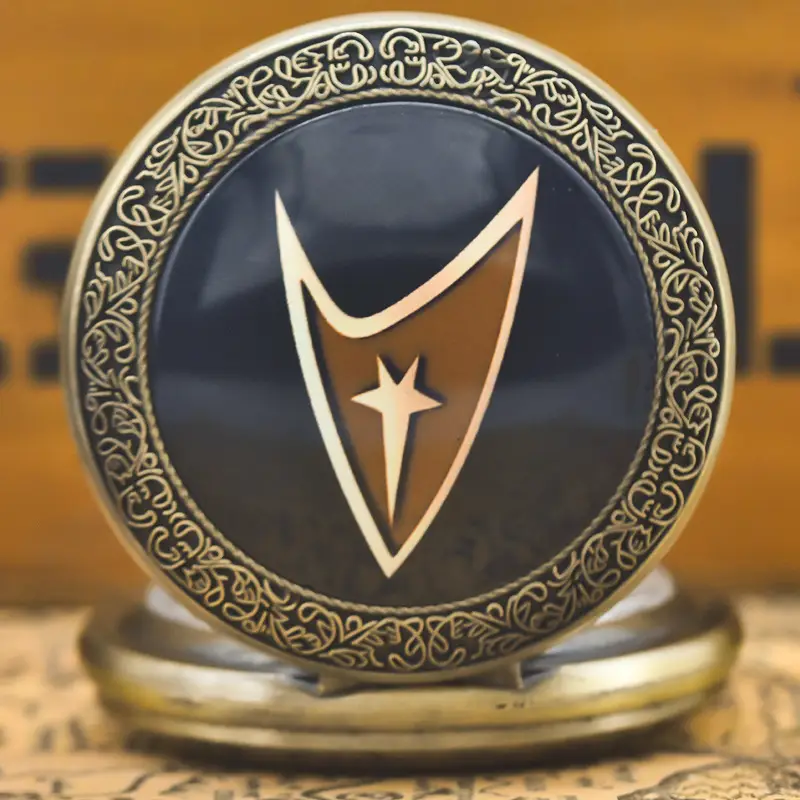 Old Shanghai Style Pocket Watch Necklace with Star Design — feature 6
