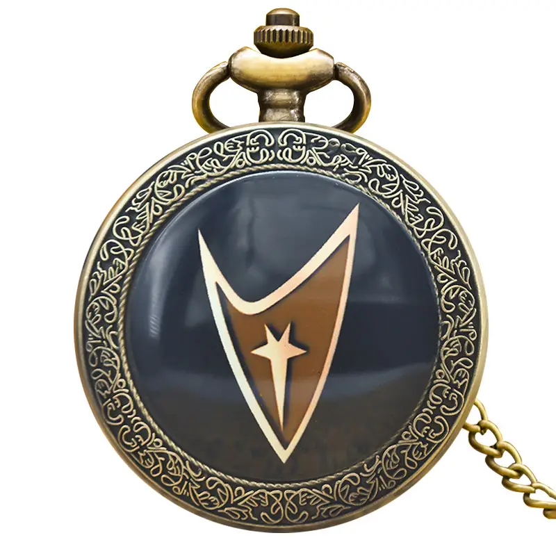 Old Shanghai Style Pocket Watch Necklace with Star Design - Image 2