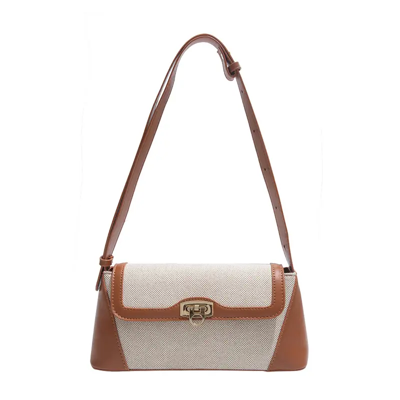 Women's 2025 Textile Shoulder Bags Contrast Colors - Image 9