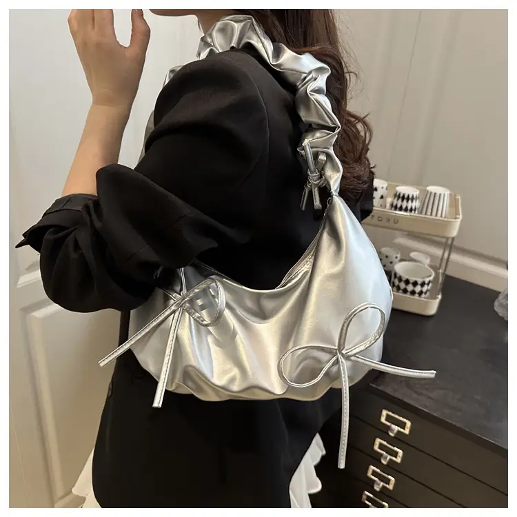 2025 Pleated Bow Shoulder Bag Women's Cloud Bag — feature 12