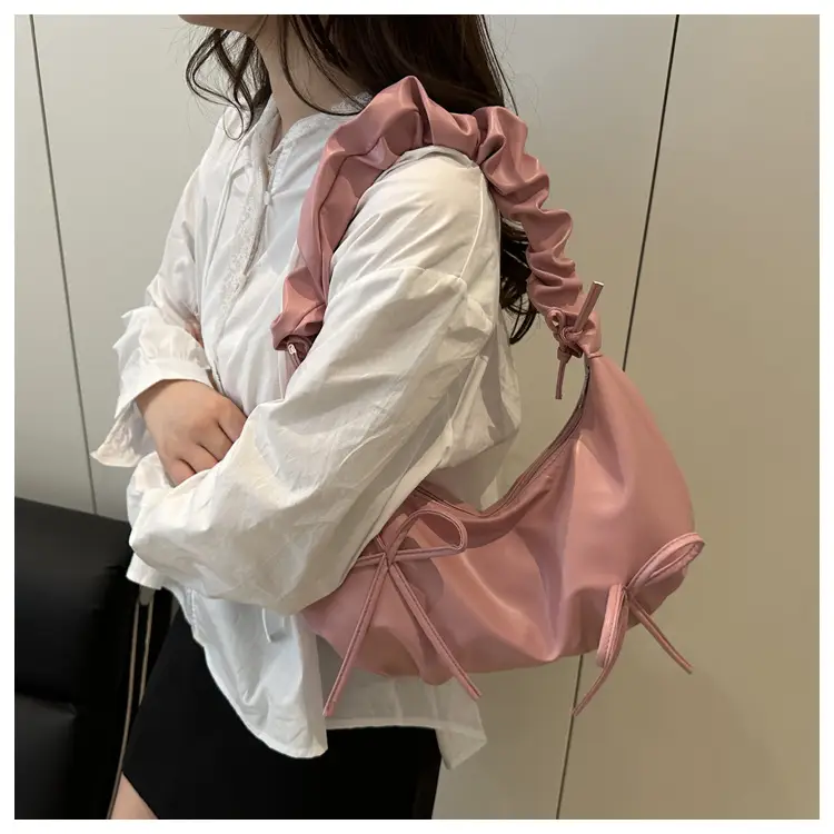 2025 Pleated Bow Shoulder Bag Women's Cloud Bag — feature 14