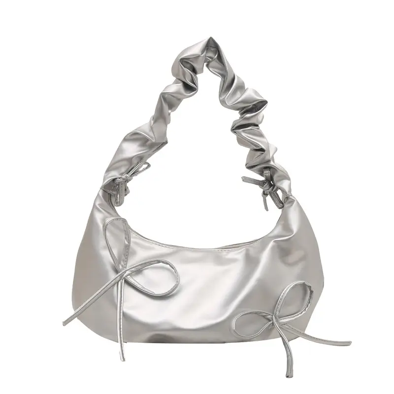 2025 Pleated Bow Shoulder Bag Women's Cloud Bag - Image 2