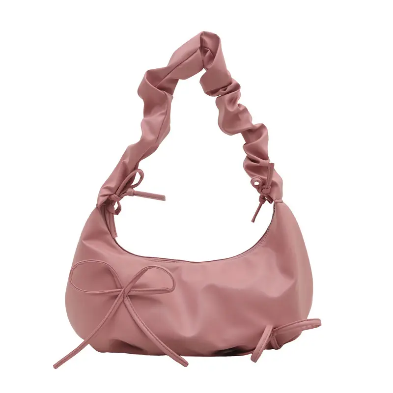 2025 Pleated Bow Shoulder Bag Women's Cloud Bag - Image 4