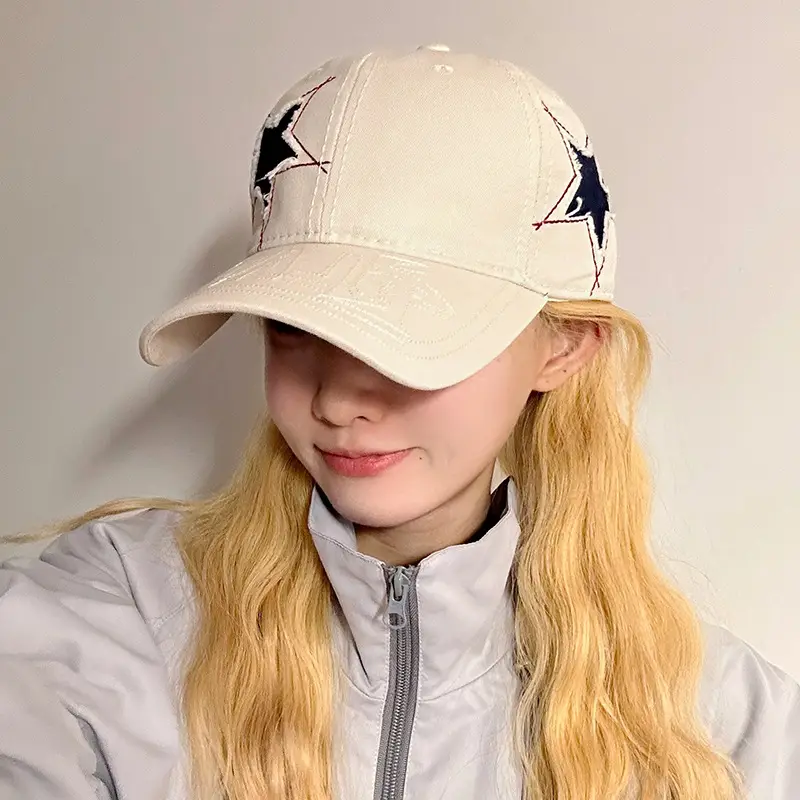 Women Star Embroidered Baseball Cap Sunshade - Image 6