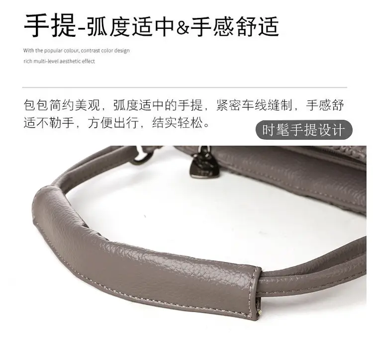 Grey Textured Leather Crossbody Bag for Women — feature 10
