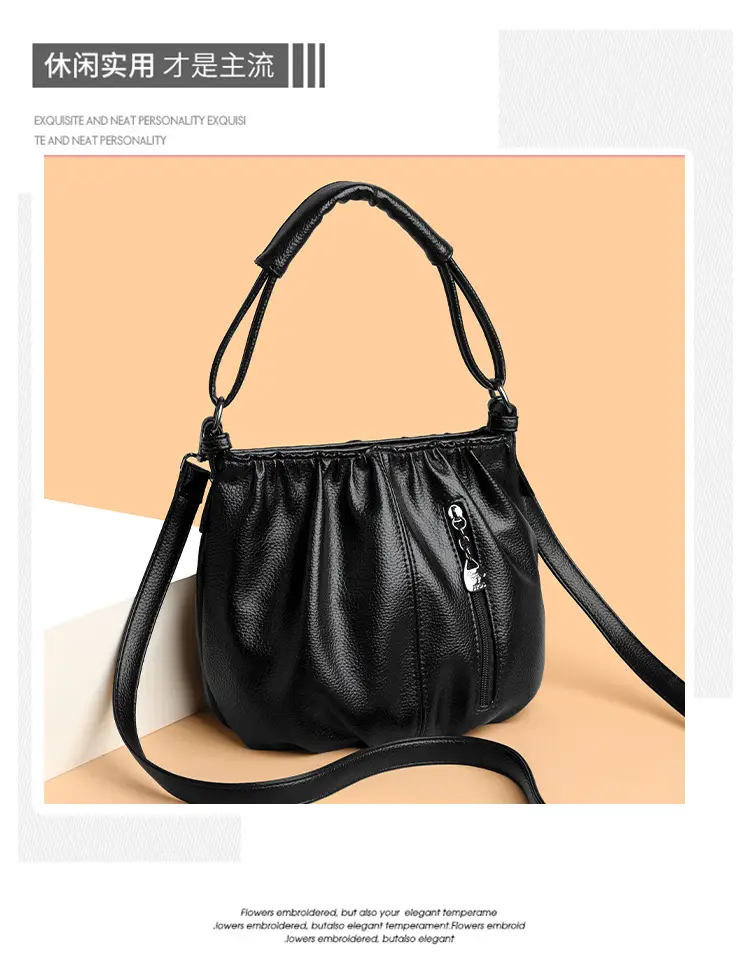 Grey Textured Leather Crossbody Bag for Women — feature 11
