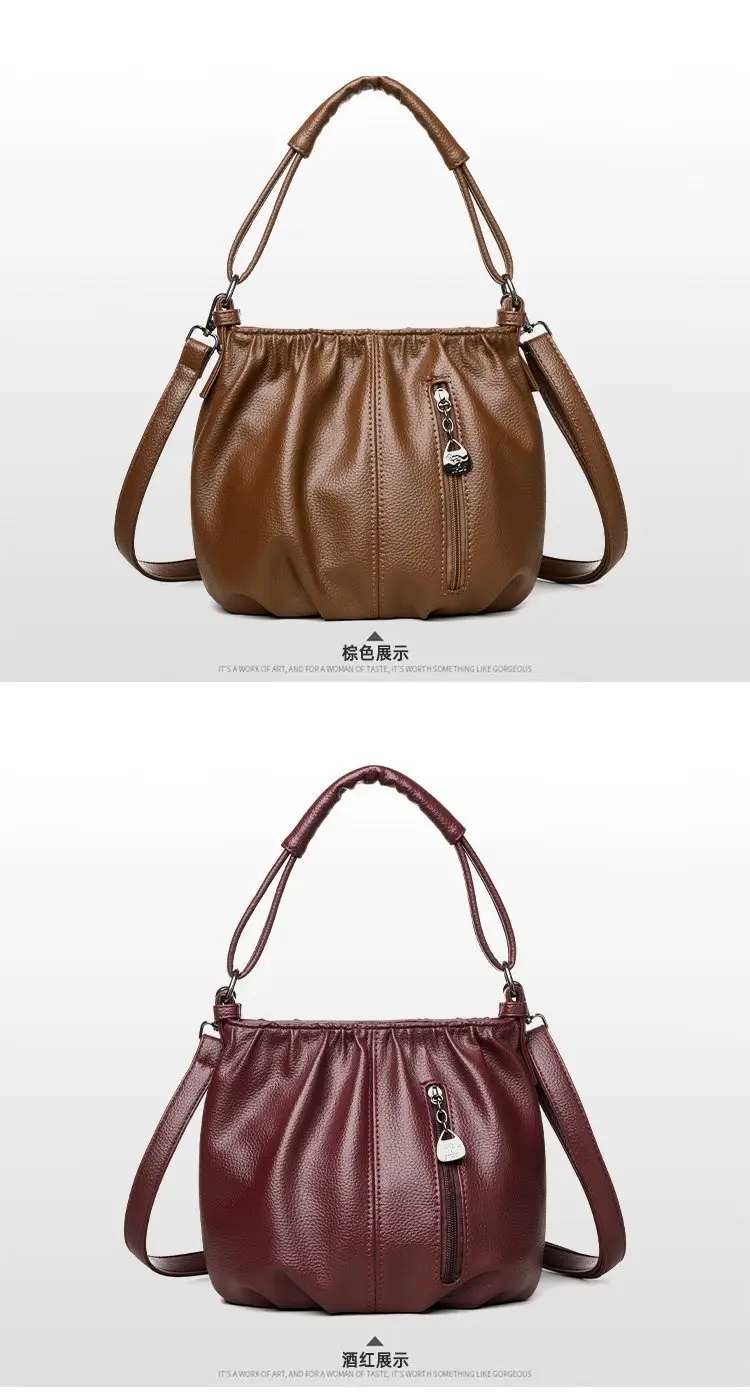 Grey Textured Leather Crossbody Bag for Women — feature 21