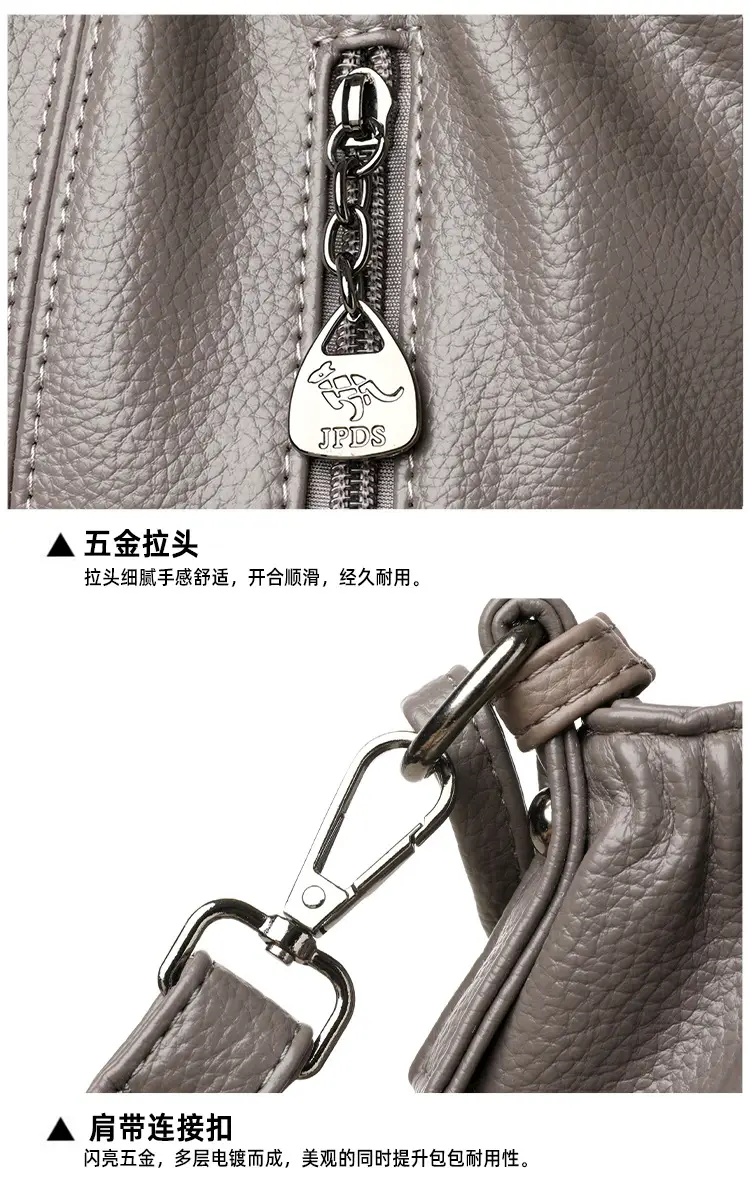 Grey Textured Leather Crossbody Bag for Women — feature 25