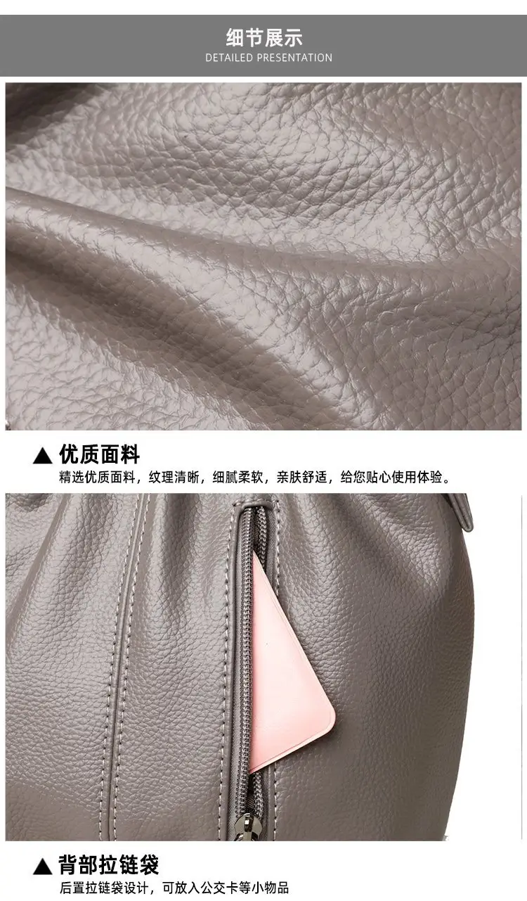 Grey Textured Leather Crossbody Bag for Women — feature 26
