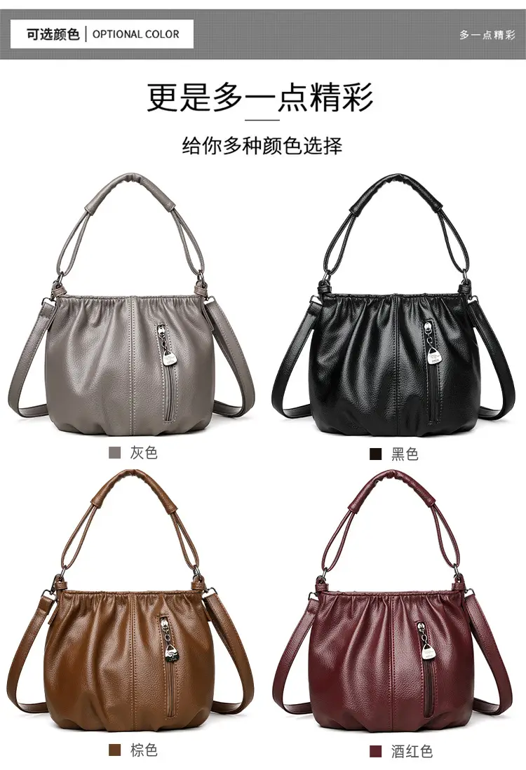 Grey Textured Leather Crossbody Bag for Women — feature 5