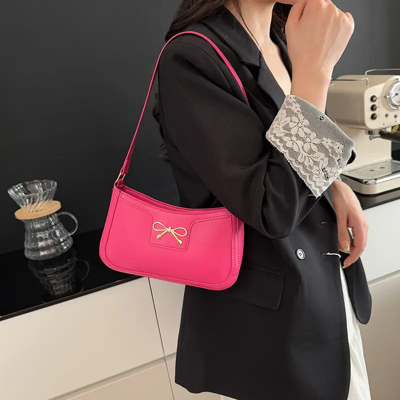 Korean Style Bow Armpit Bag Beige 2025 - Image 8