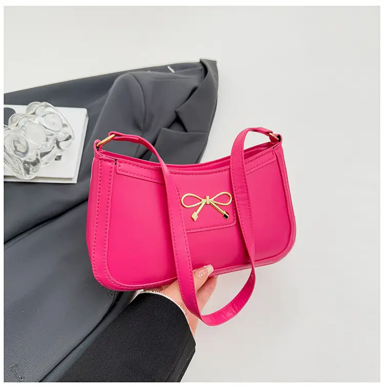Korean Style Bow Armpit Bag Beige 2025 - Image 4