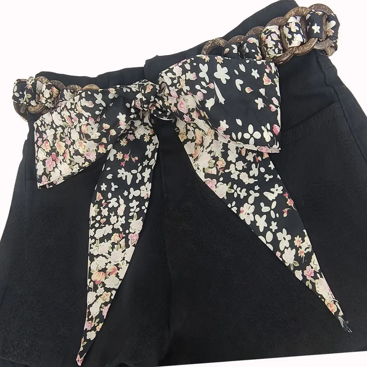 Women's Multi Color Patterned Belt Belt with Skirt 175cm - Image 3