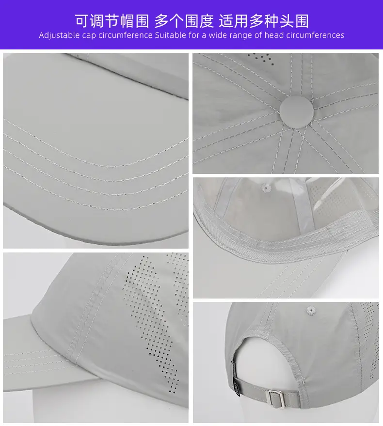 White Unisex Baseball Cap Breathable Soft Top — feature 15