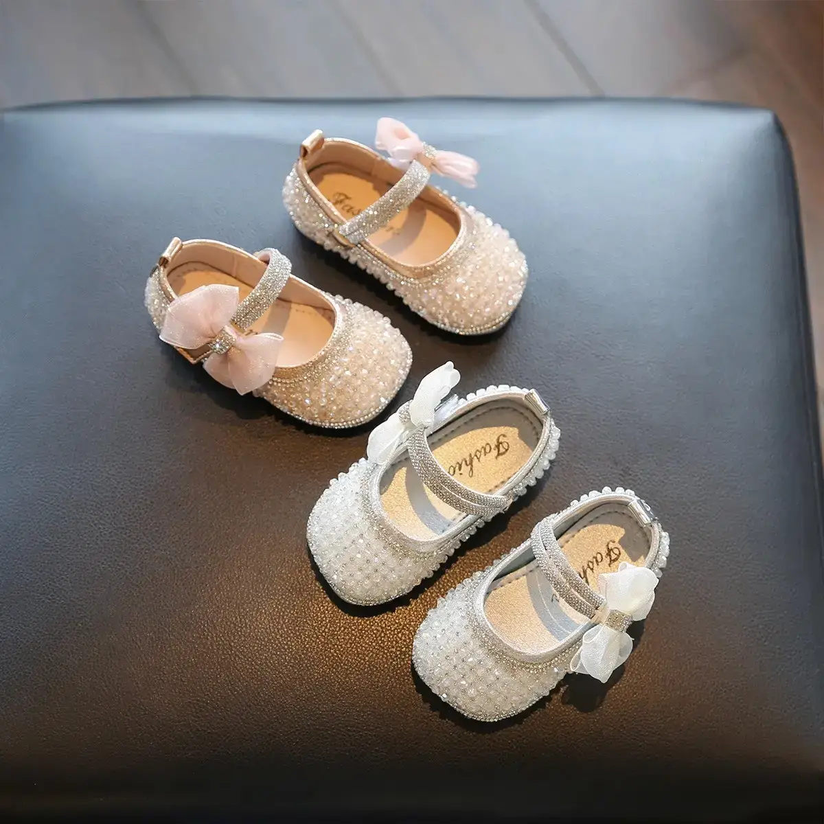 Baby Girl Crystal Bow Shoes Soft Sole Spring Autumn