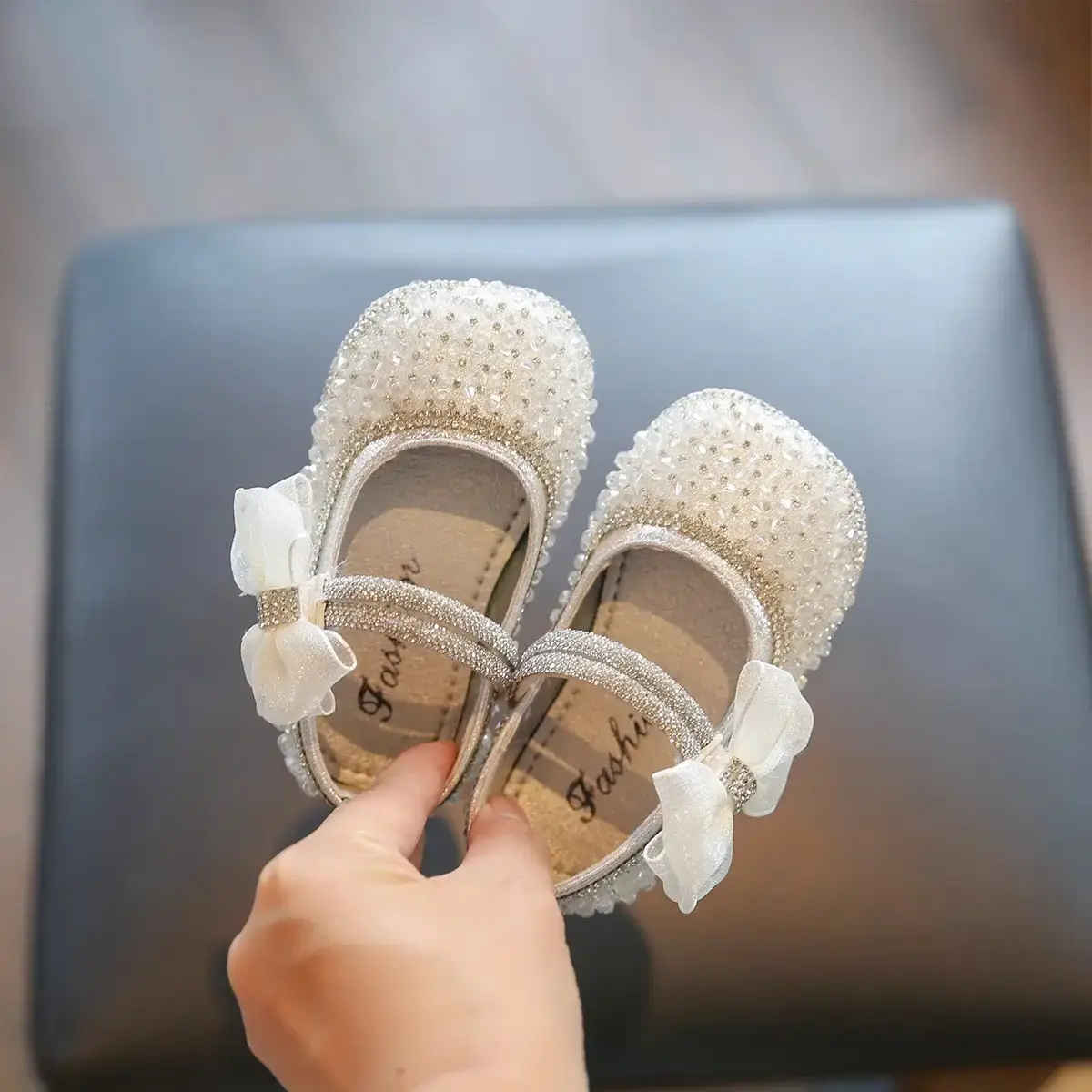 Baby Girl Crystal Bow Shoes Soft Sole Spring Autumn