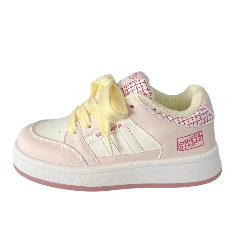 Factory direct sales thick bottom bread shoes women's 2025 spring new height all-match breathable sports casual shoes small white shoes