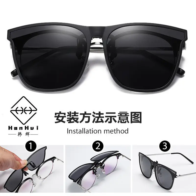 Ultra-Light Polarized Sunglasses Clip-On Flip-Up Anti-UV Night Vision Driving - Image 8