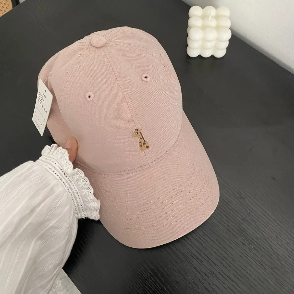 Women's Fawn Embroidered Baseball Cap Grey - Image 8