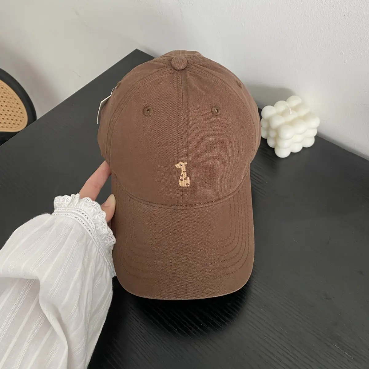Women's Fawn Embroidered Baseball Cap Grey - Image 11