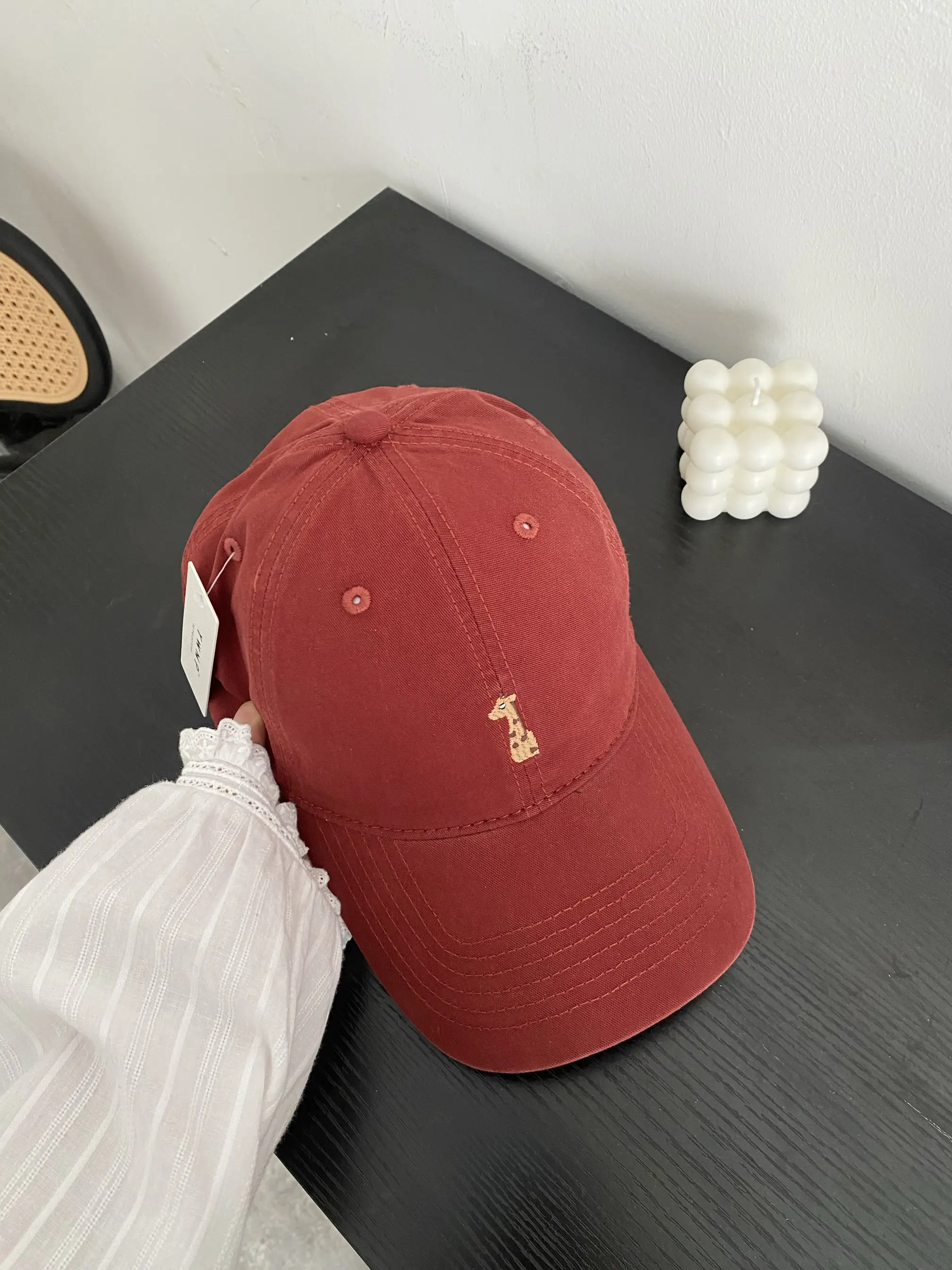 Women's Fawn Embroidered Baseball Cap Grey - Image 2