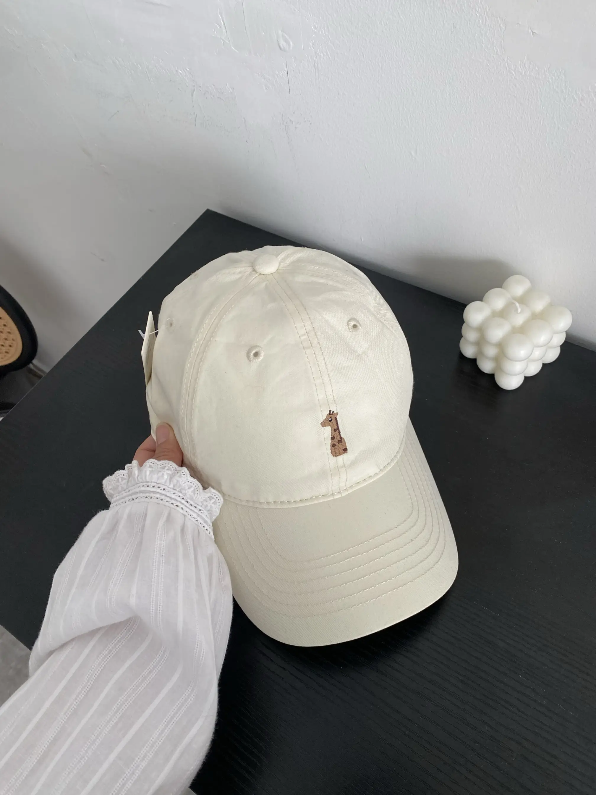 Women's Fawn Embroidered Baseball Cap Grey - Image 5
