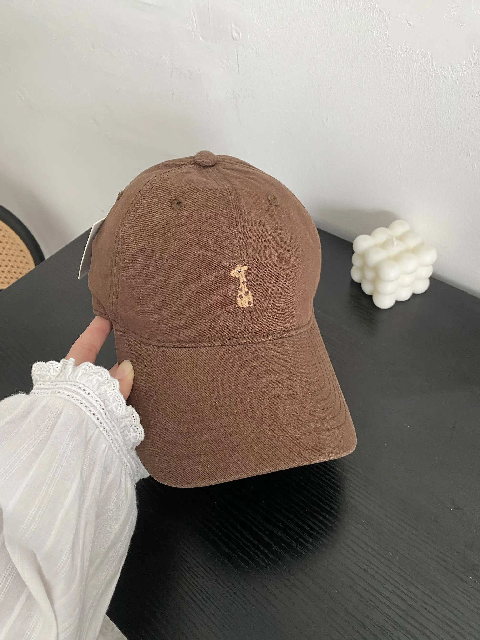 Women's Fawn Embroidered Baseball Cap Grey - Image 6